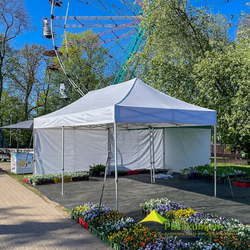 3x6 balta ātri saliekama