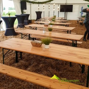 Koka galda komplekts saliekams 220cm