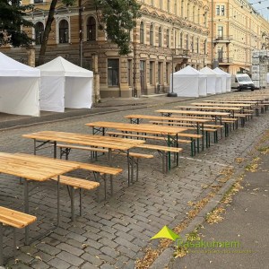 Koka galda komplekts saliekams 220cm