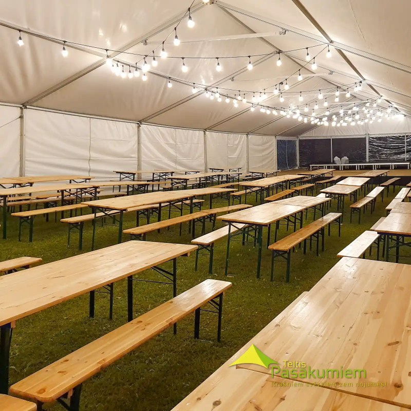 Koka galda komplekts saliekams 220cm