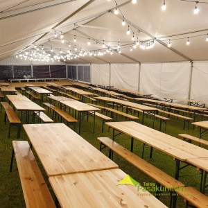 Koka galda komplekts saliekams 220cm