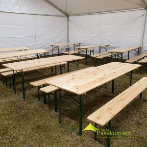 Koka galda komplekts saliekams 220cm