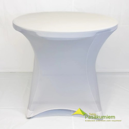 Elegance bez krunciņām – elastīgais galdauts apaļajam banketu galdam.